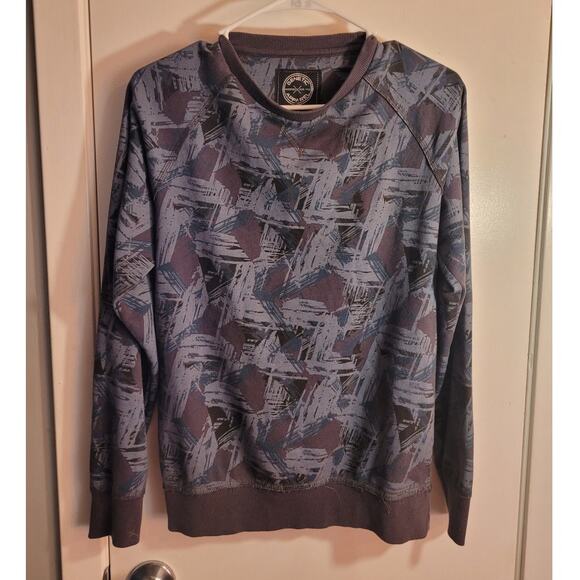 GENETIC APPAREL Mens Blue Graphic Sweatshirt Sz. Small Brushed Print Skater - Picture 1 of 7